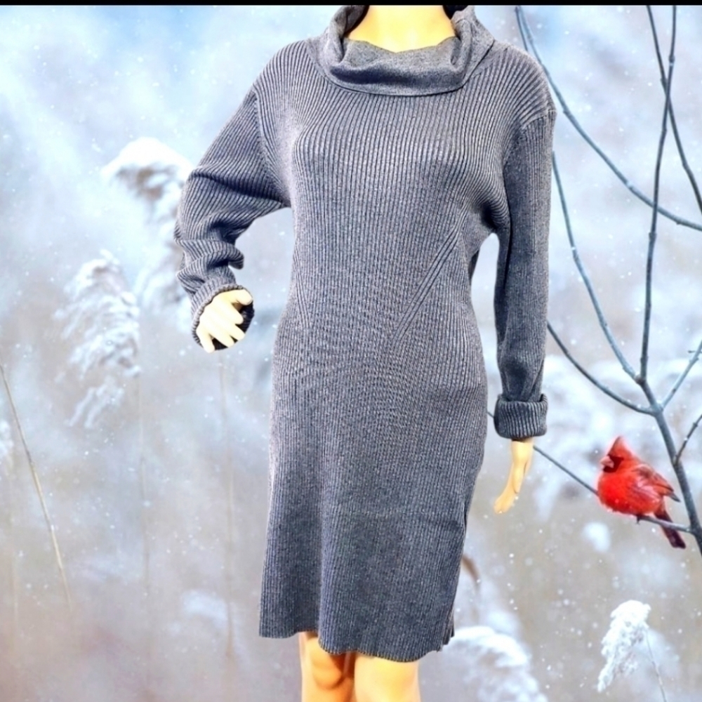 Grey sweater dress